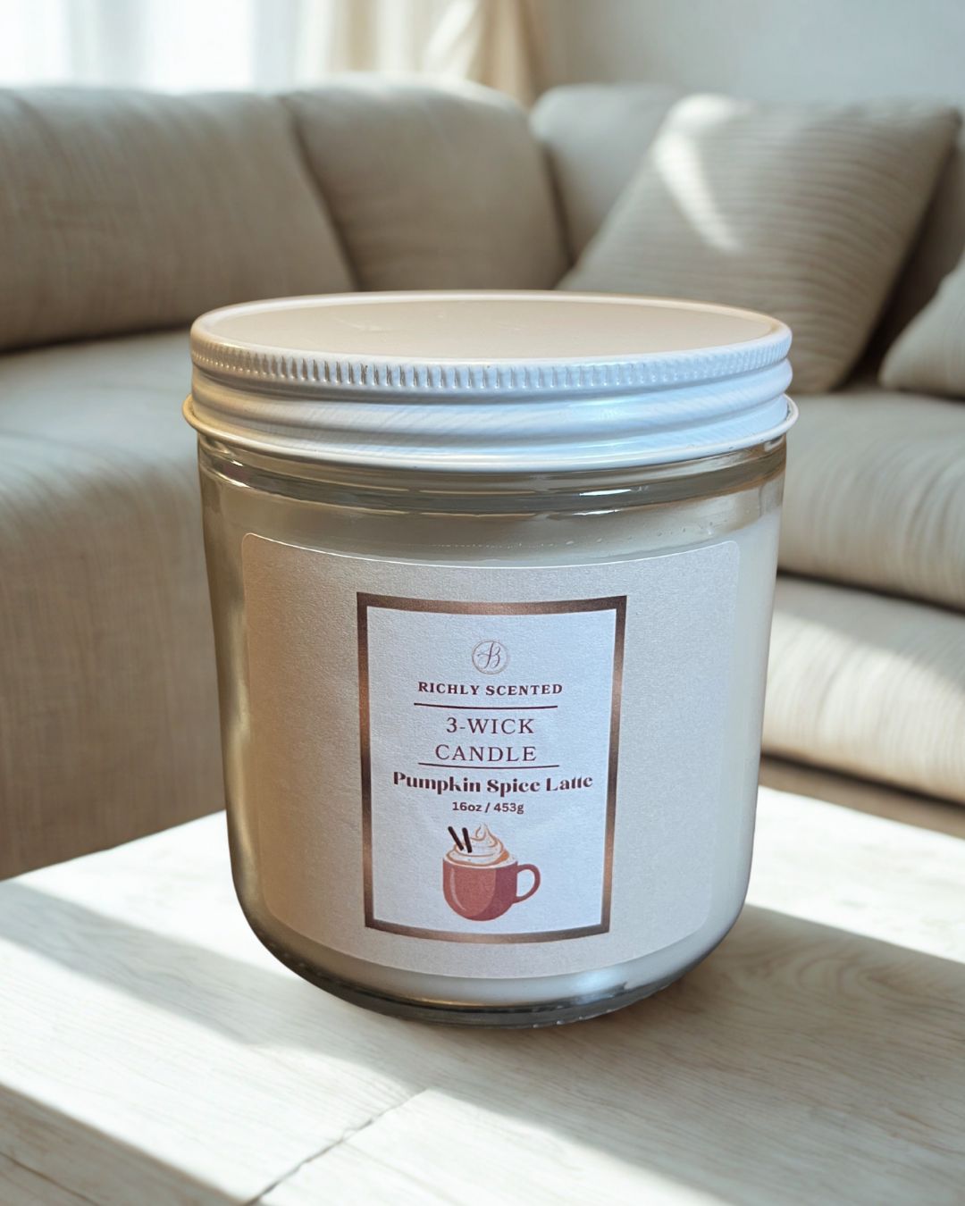3 - Wick Pumpkin Spice Latte Candle