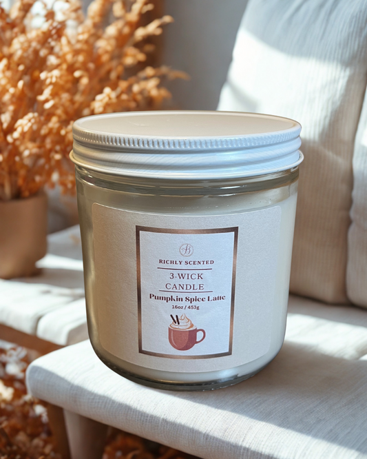 3 - Wick Pumpkin Spice Latte Candle