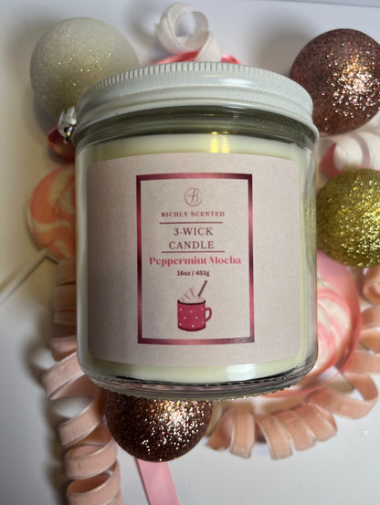 3-Wick Peppermint Mocha Candle